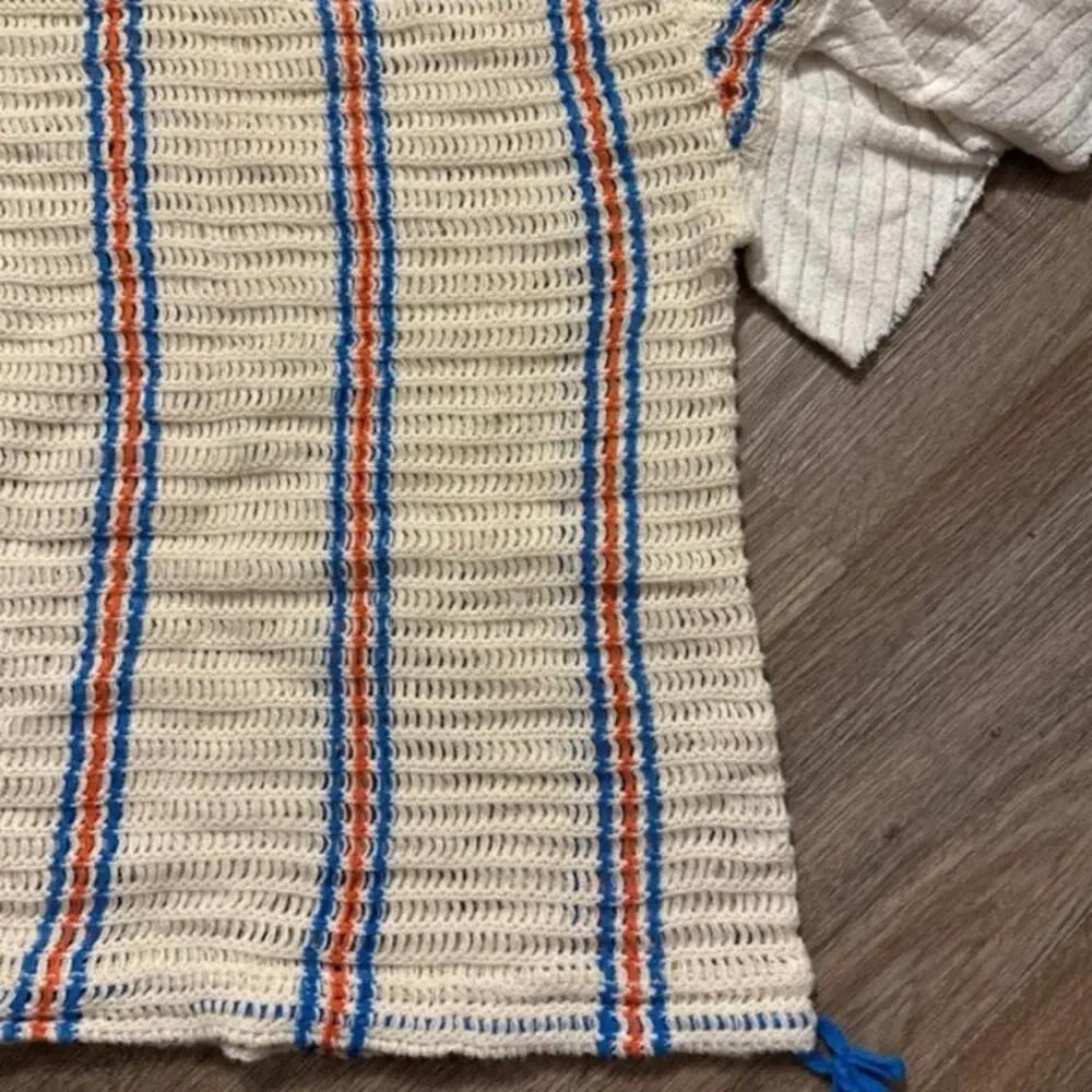 Free People Babes  only striped open net Ivory top - Picture 3 of 5